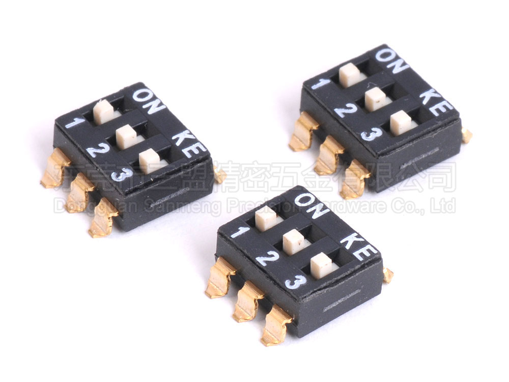 2.54 DIP switch 3-bit high push patch