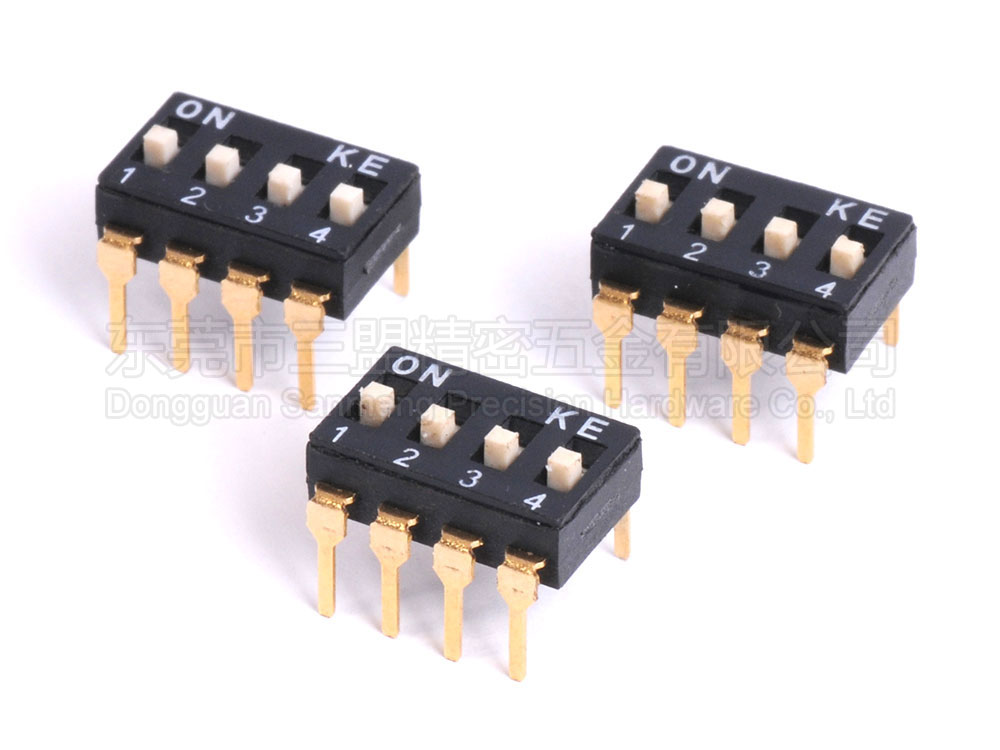 2.54 DIP switch 4-bit high push-in