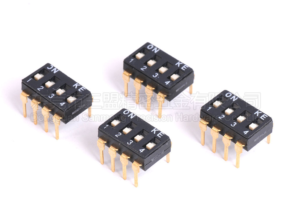 2.54 DIP switch 4 bit high push push